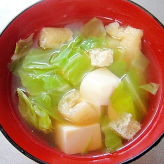 キャベツと豆腐のあっさり和風スープ